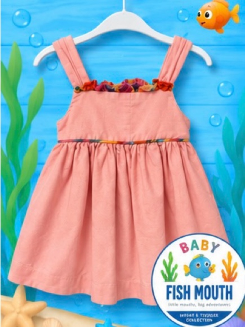 Ralph Lauren Baby Girl Pink Pinafore Dress 6M | Baby Fish Mouth Curated 🐟